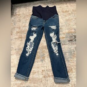 Distressed Blue Jeans